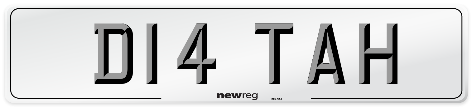 D14 TAH Number Plate from New Reg